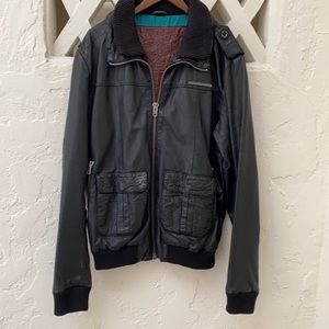 Men’s leather bomber jacket